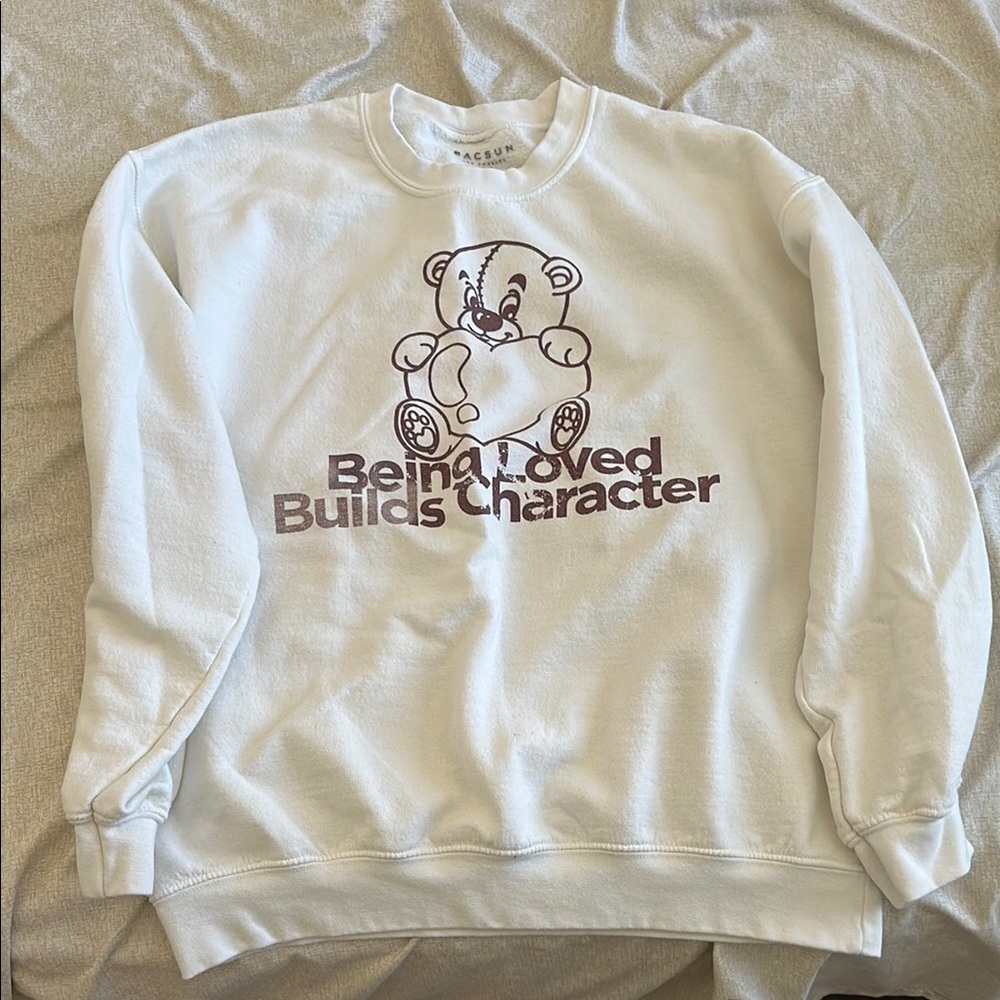 White Graphic Sweater